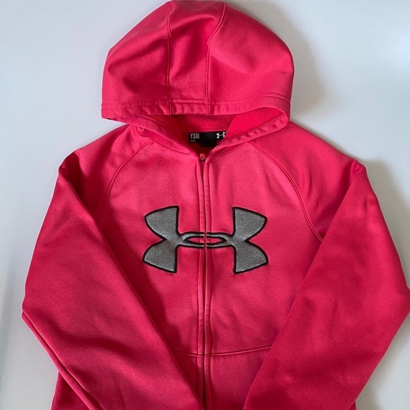 UNDER ARMOUR Girls Sports Hoodie Jacket Zipper - Picture 1 of 11